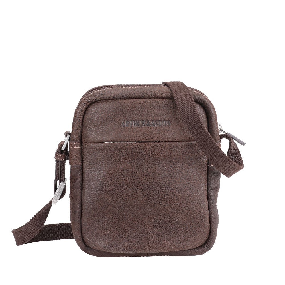 Cristiano destroyed leather crossbody bag