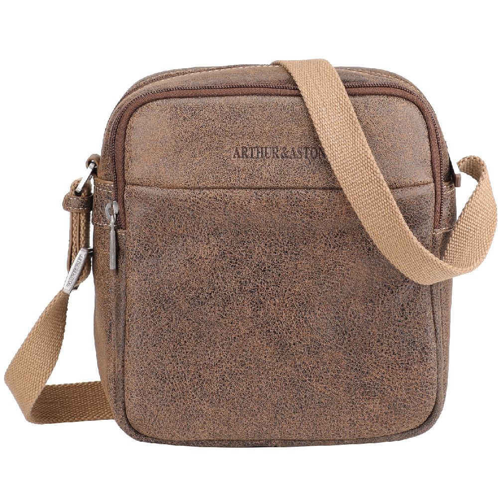 Cristiano destroyed leather crossbody bag