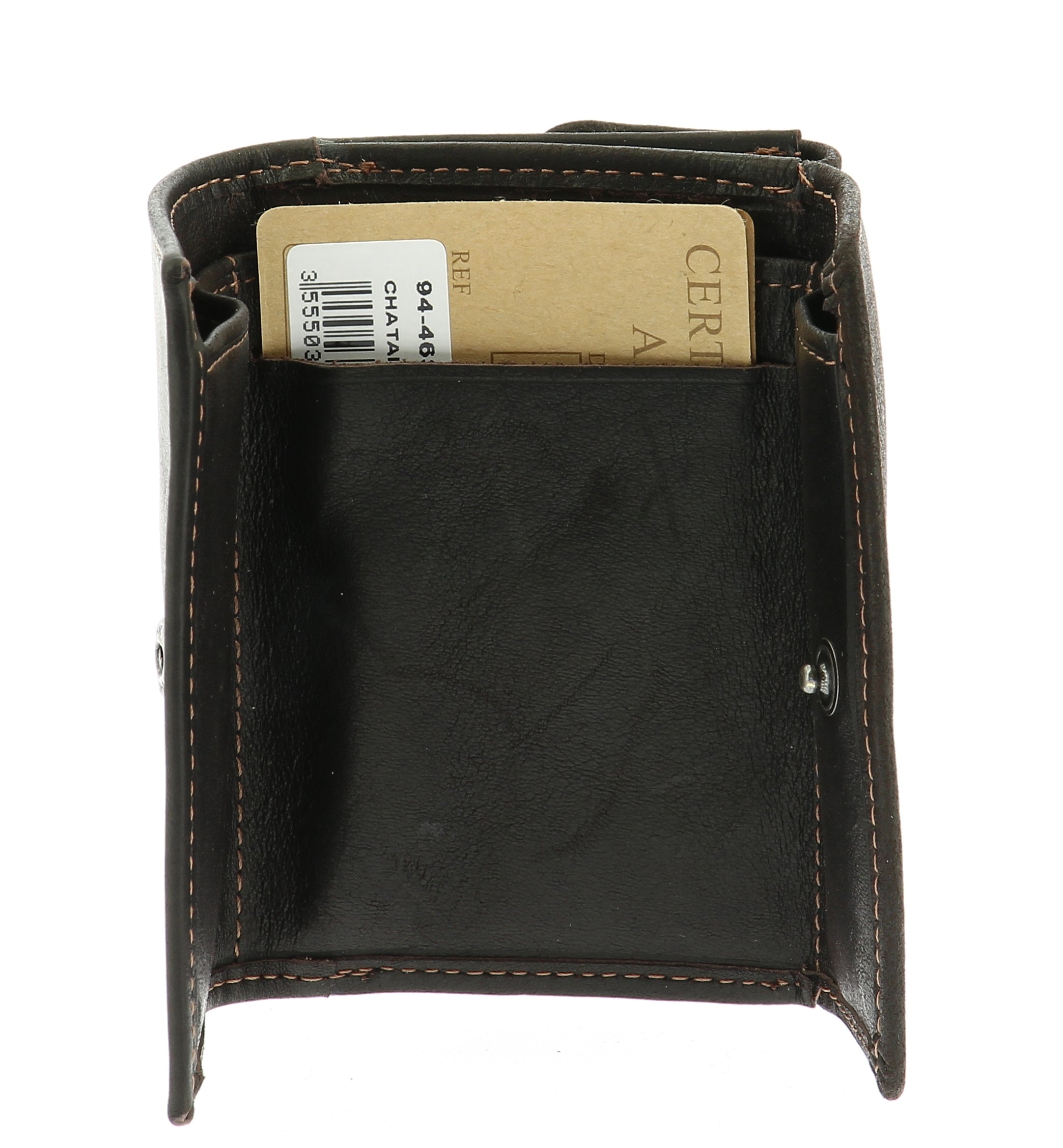 Back-to-back purse in oiled leather