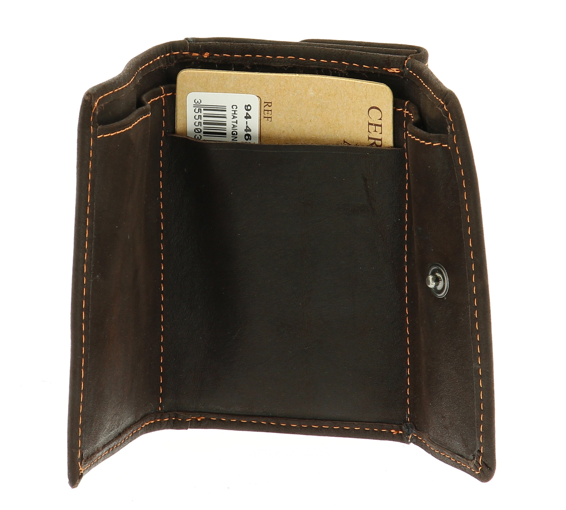 Back-to-back purse in oiled leather