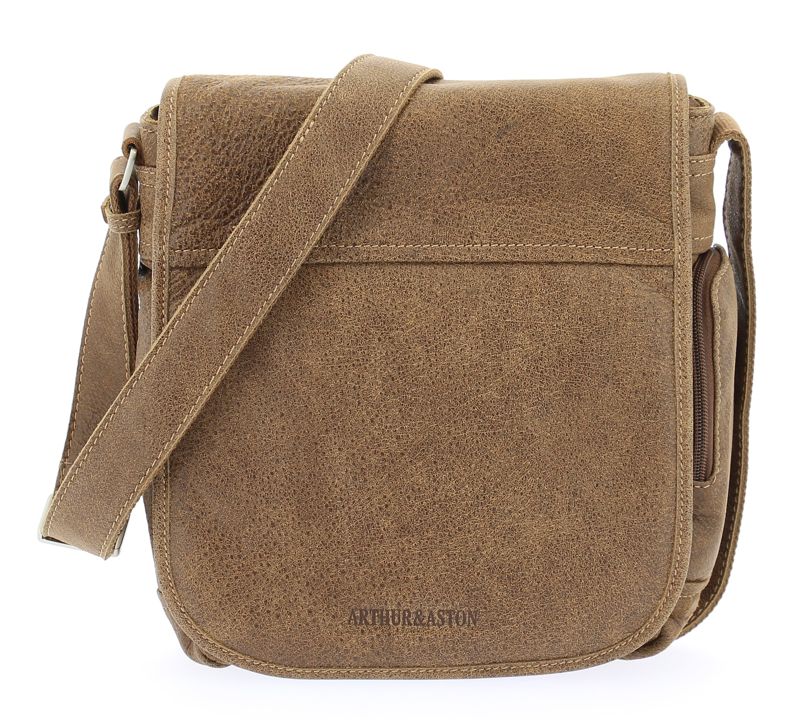Cristiano destroyed leather crossbody bag, small model