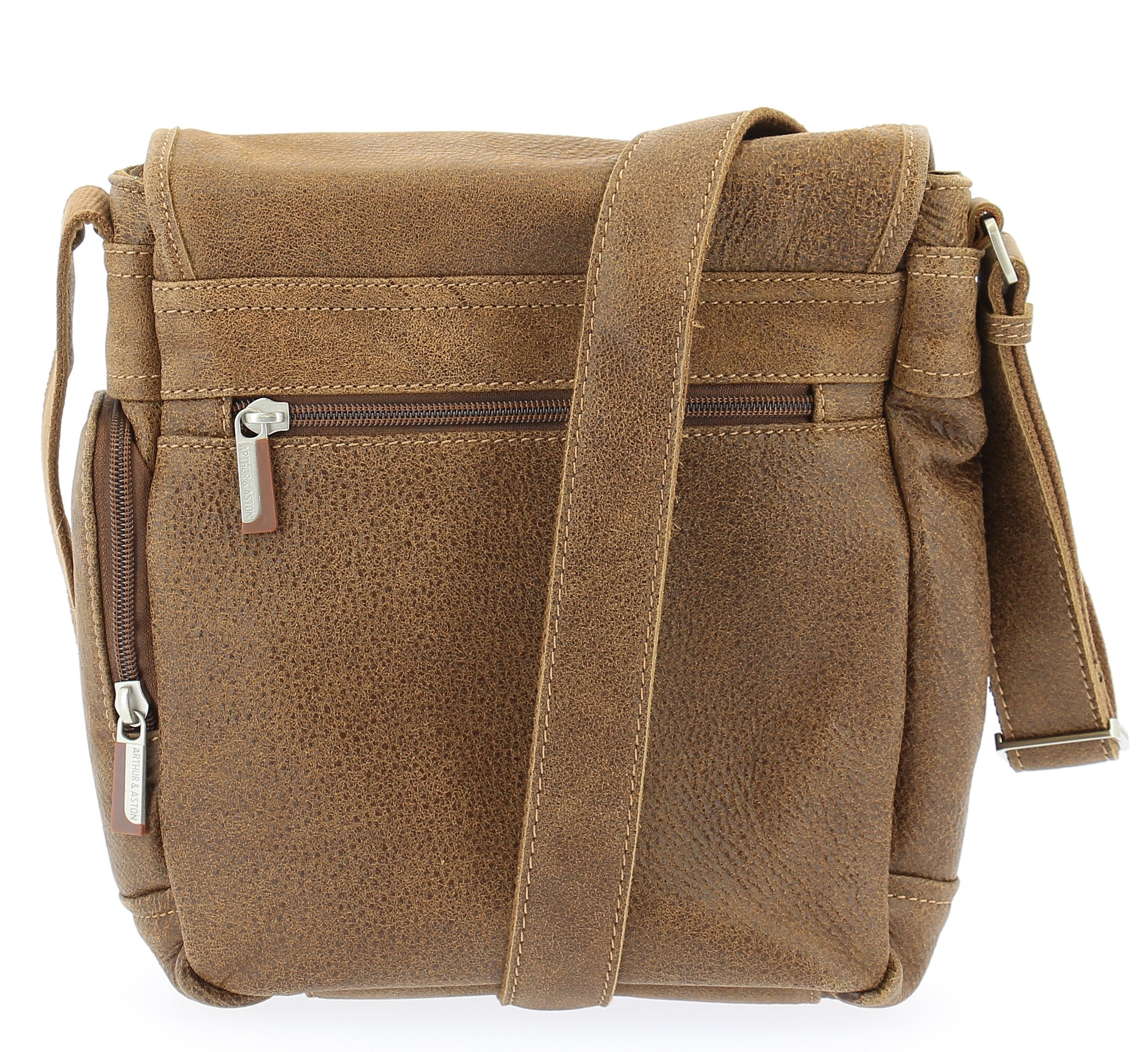 Cristiano destroyed leather crossbody bag, small model