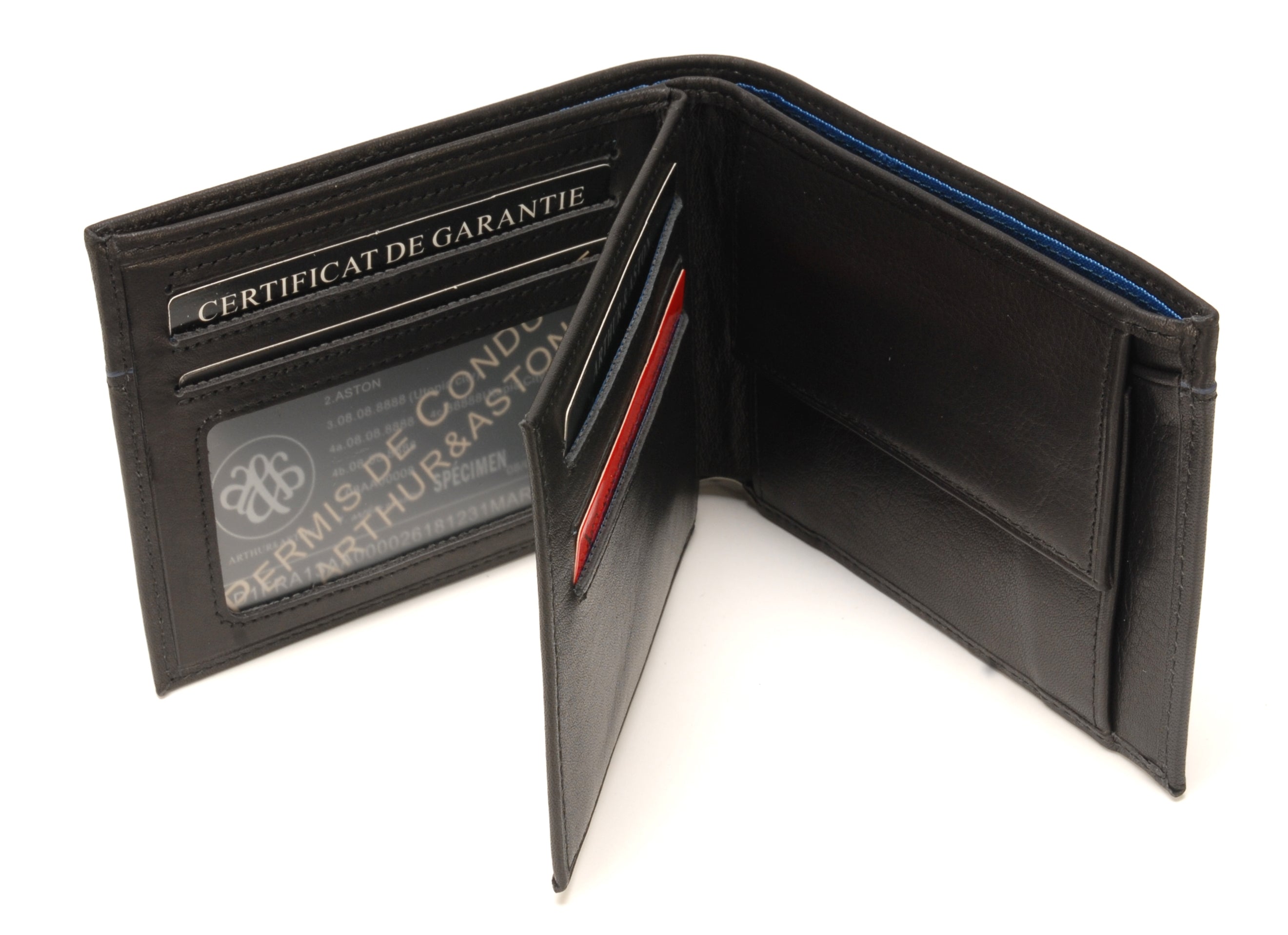 Portefeuille italien Hugo en cuir plongé