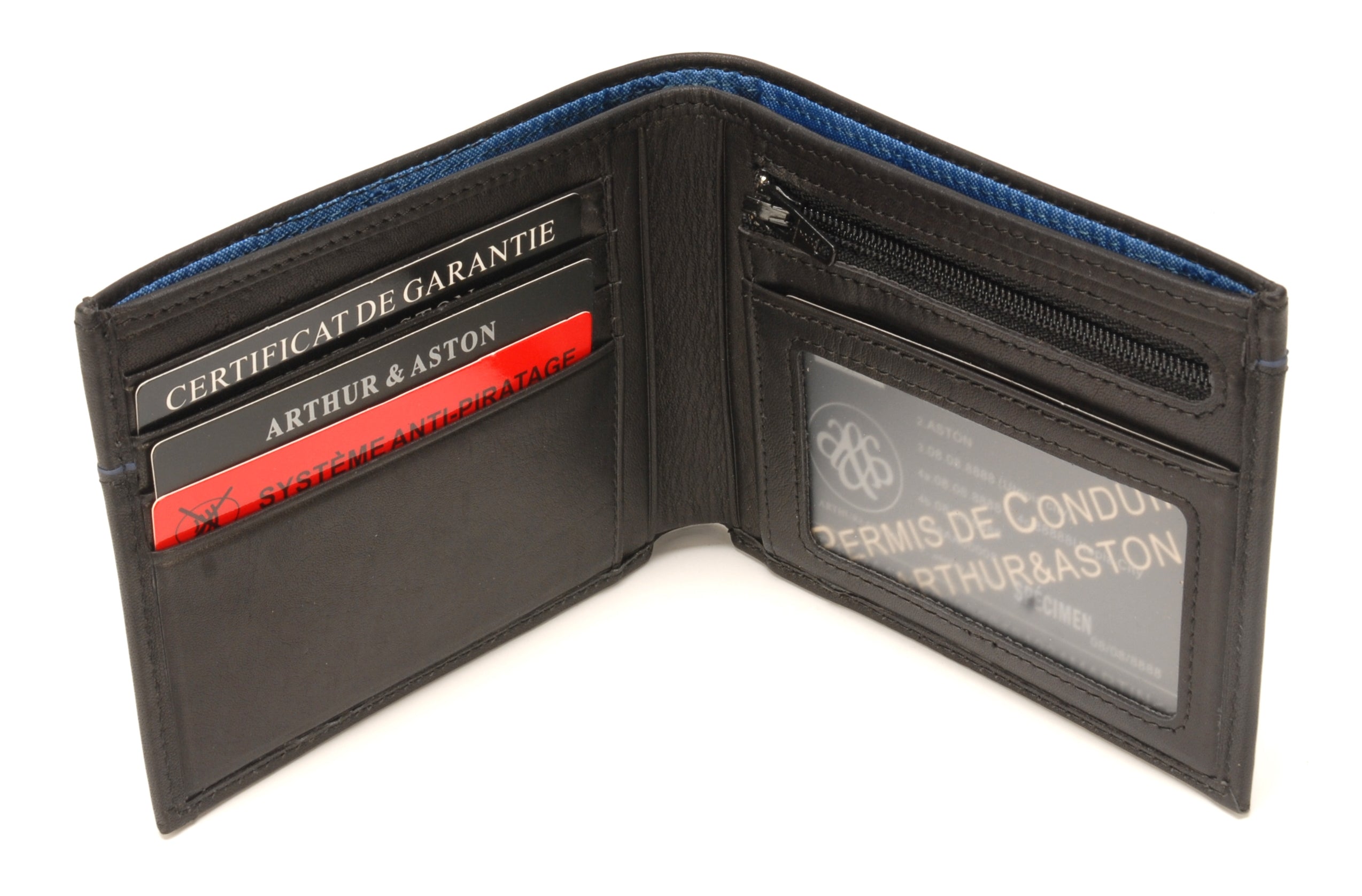 Portefeuille italien Hugo en cuir plongé