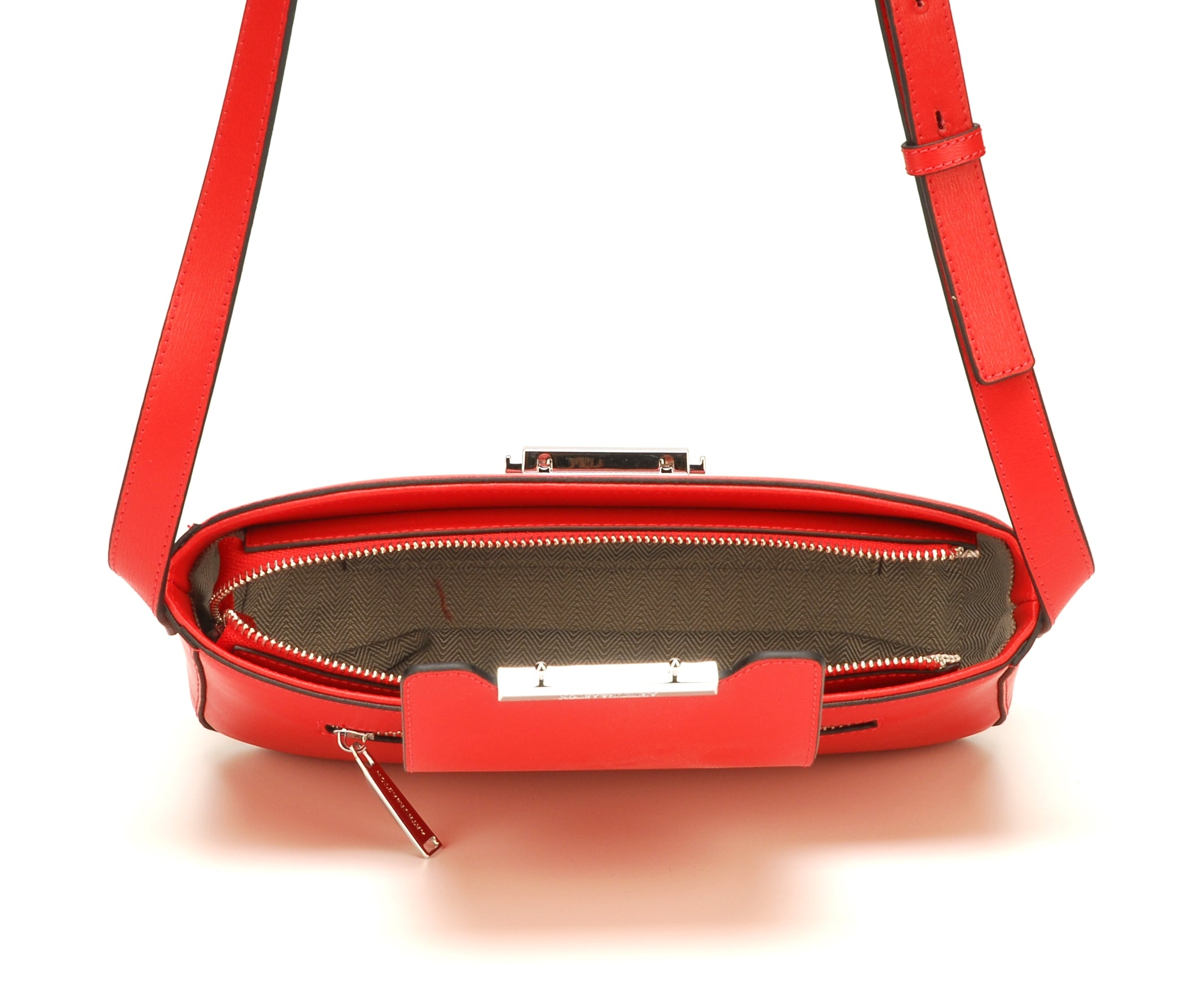 Pochette bandoulière croûte de cuir Elizabeth