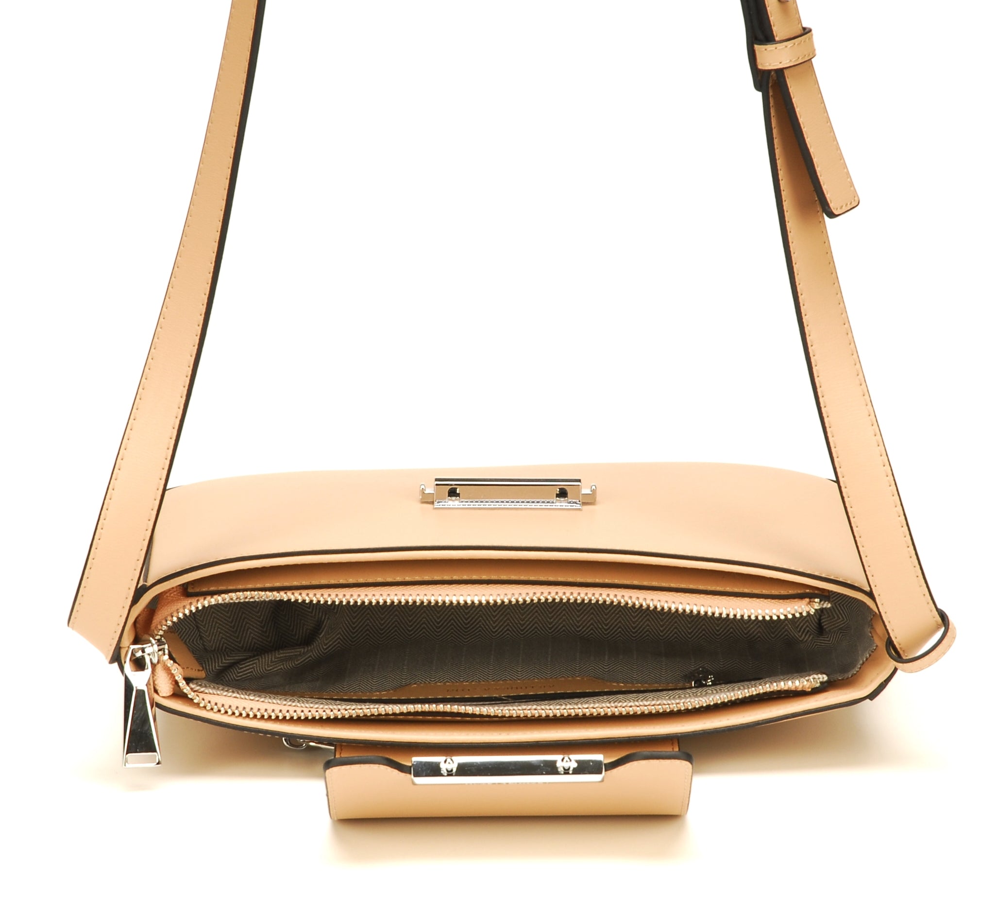 Pochette bandoulière croûte de cuir Elizabeth