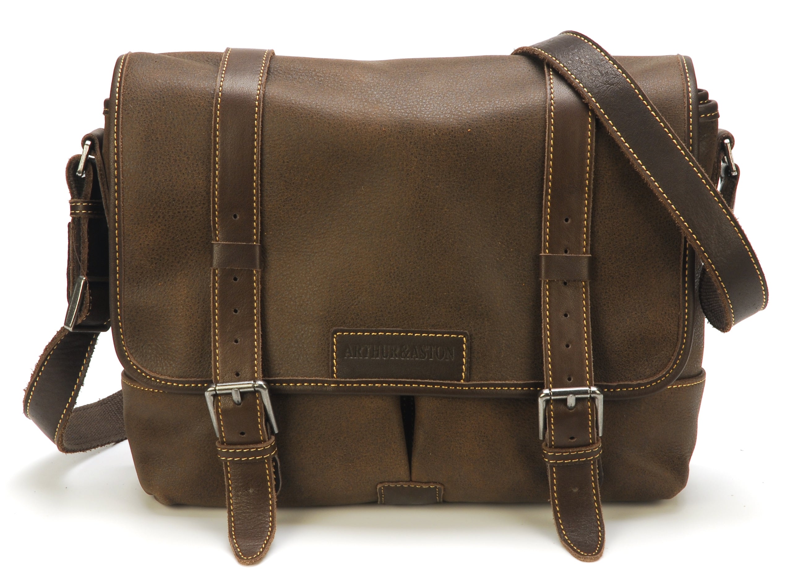 Marco Medium Leather Flap Messenger Bag 2158-12