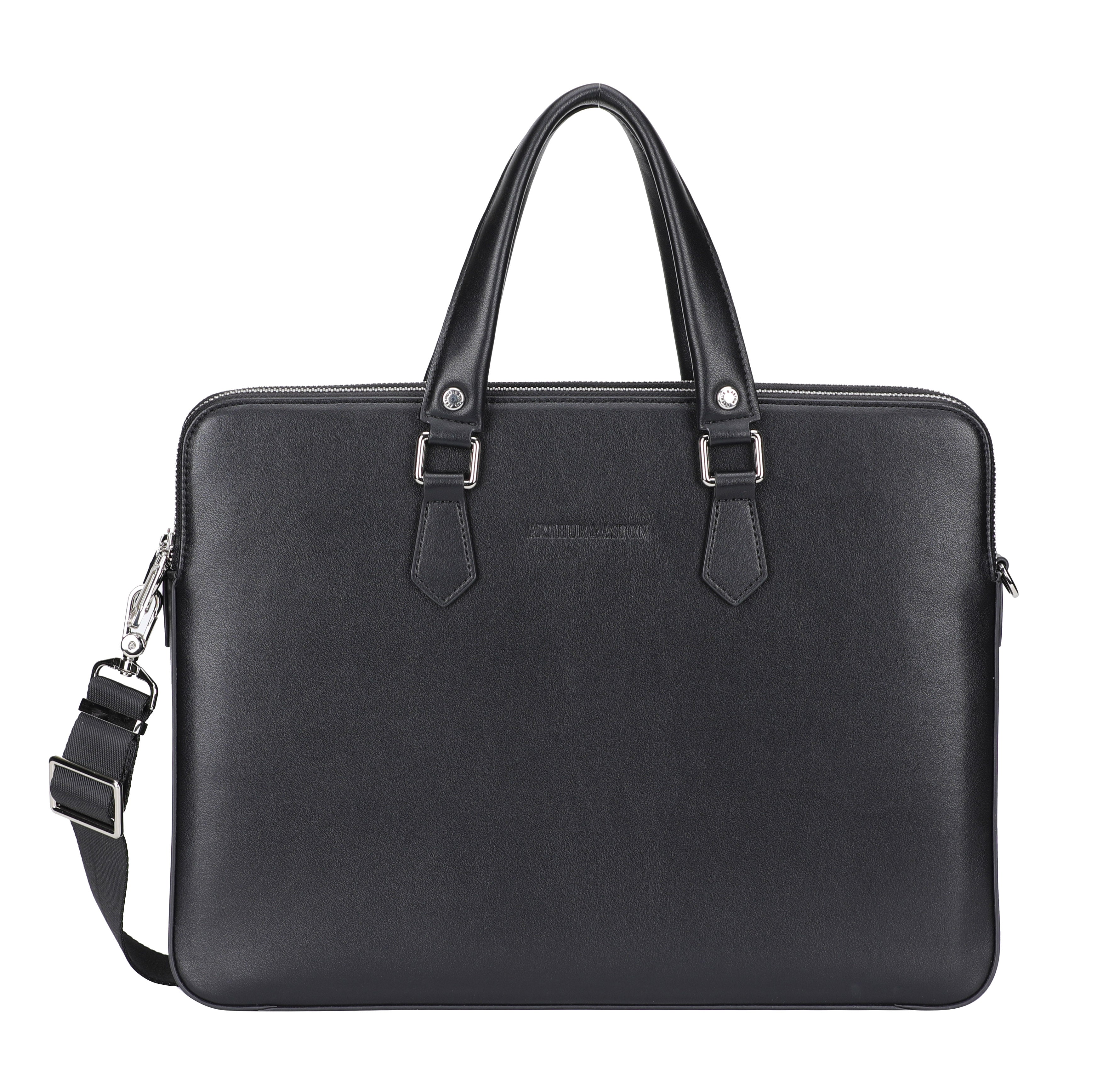 Walter extra flat briefcase in split leather