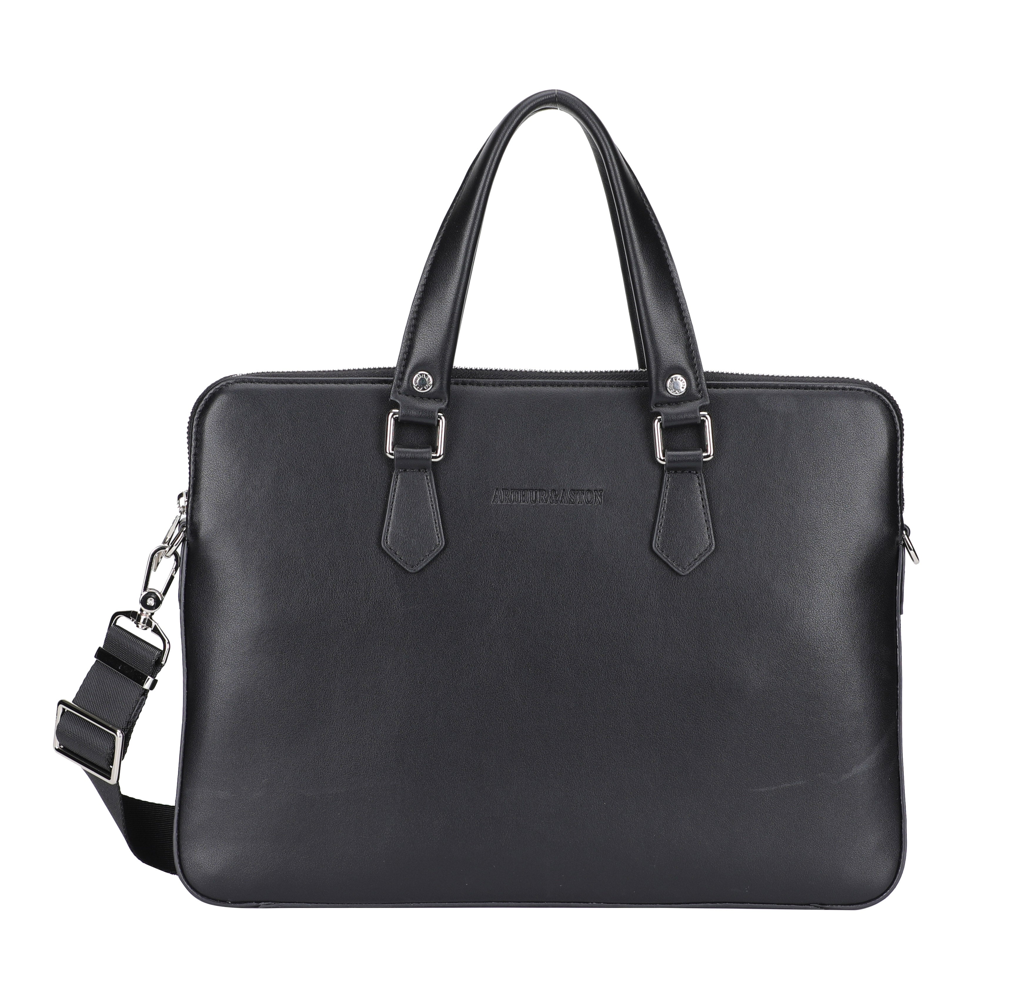 Walter extra flat briefcase in split leather