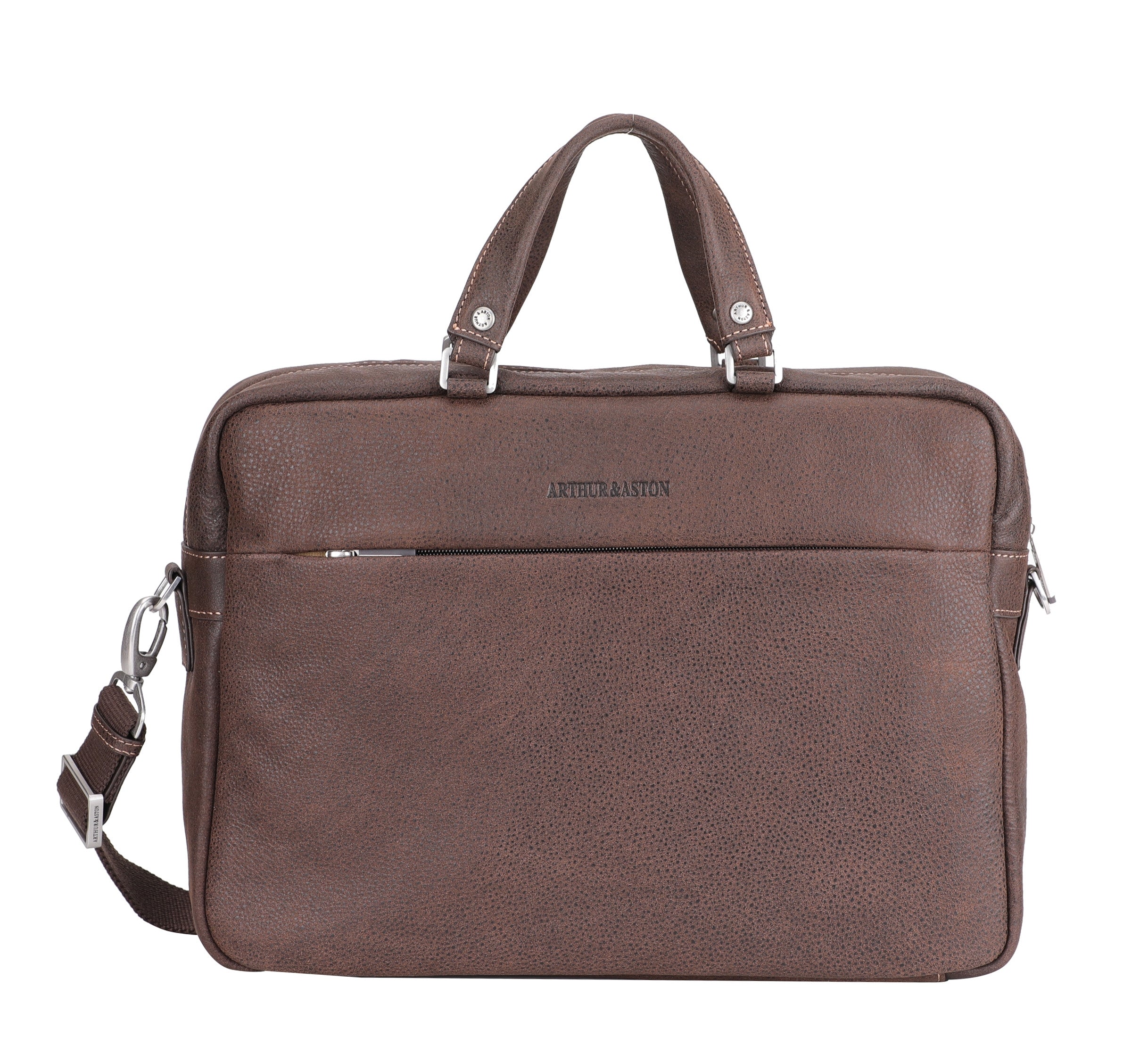 Cristiano leather destroyed briefcase