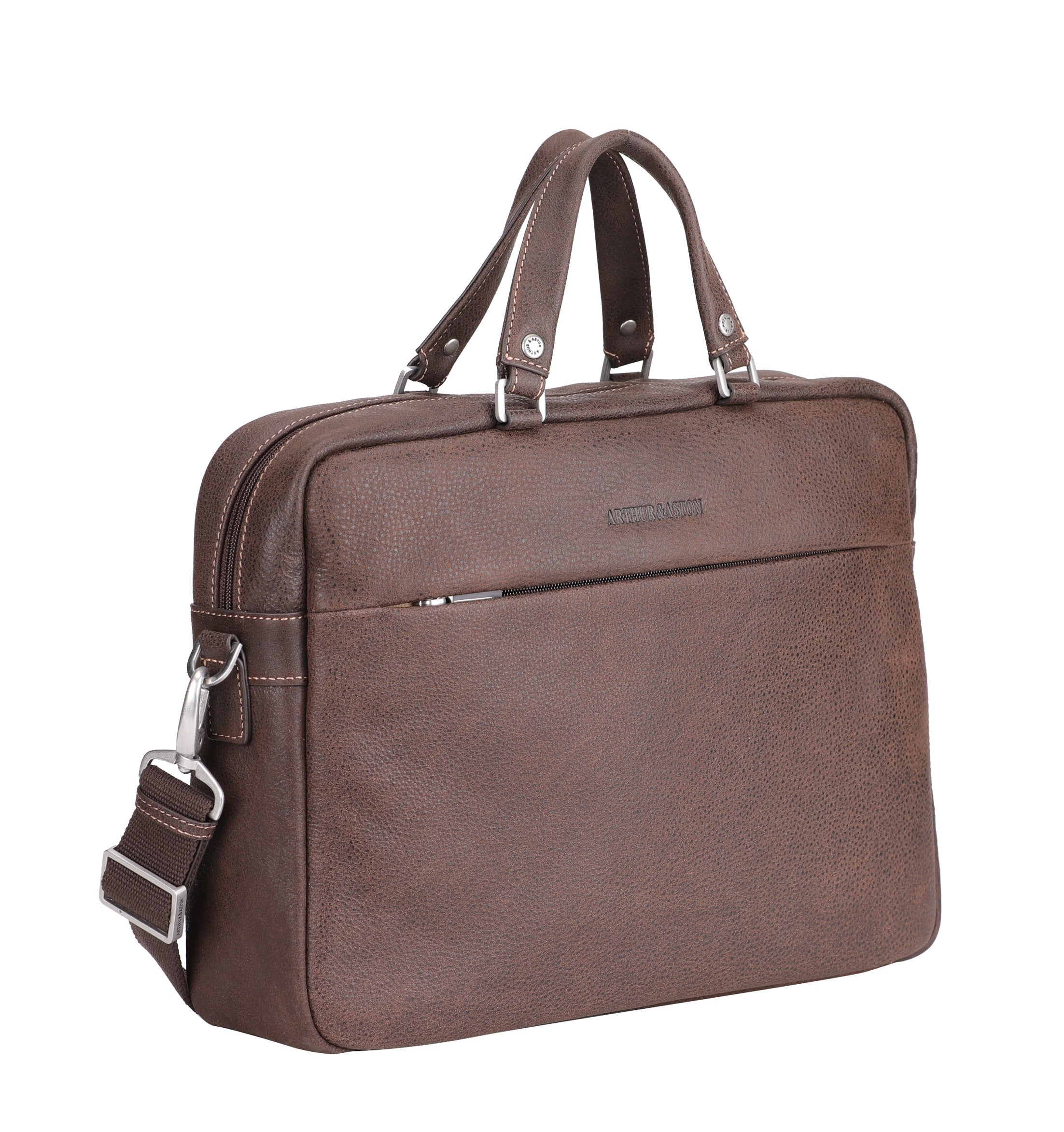 Cristiano leather destroyed briefcase