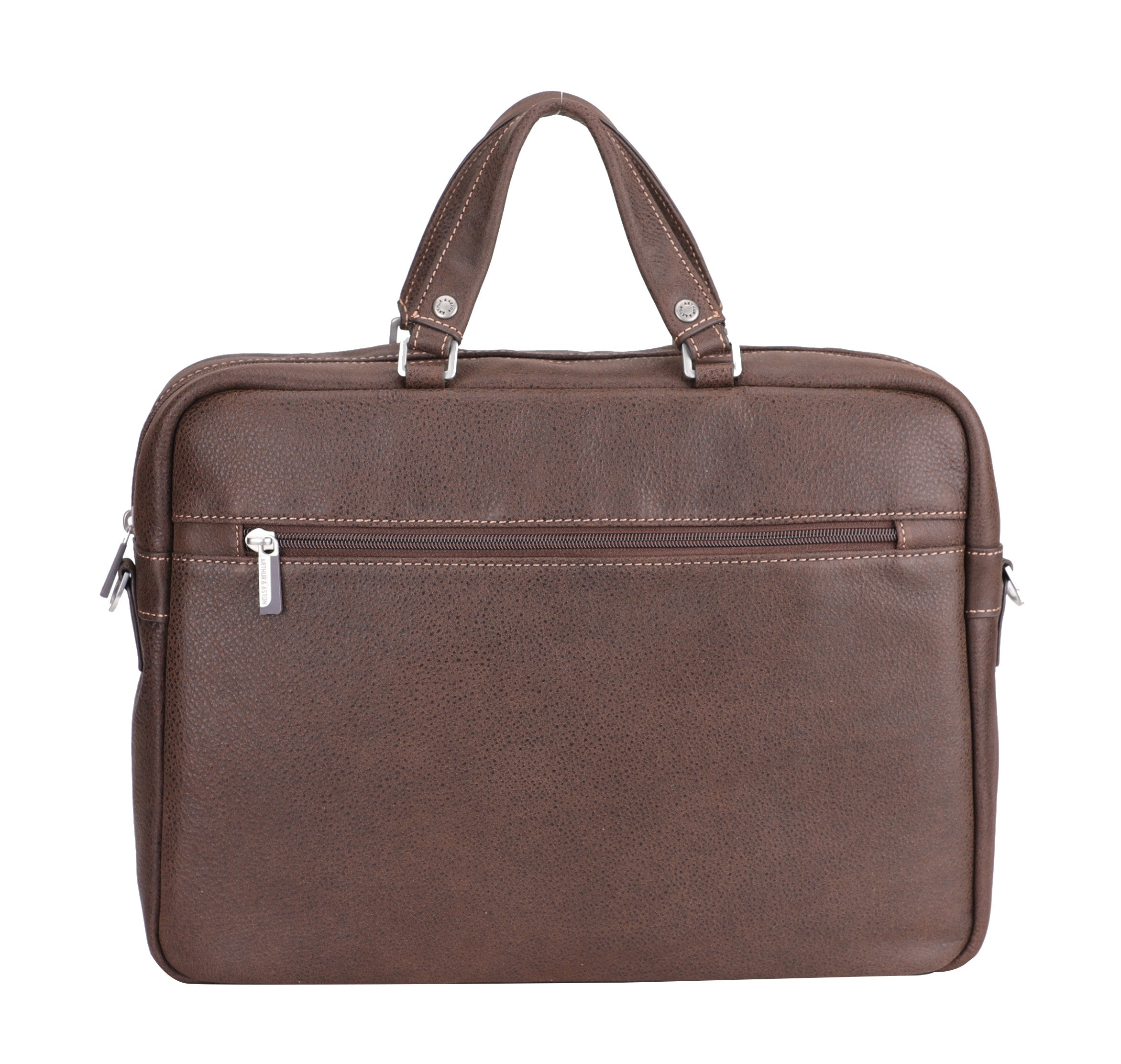 Cristiano leather destroyed briefcase