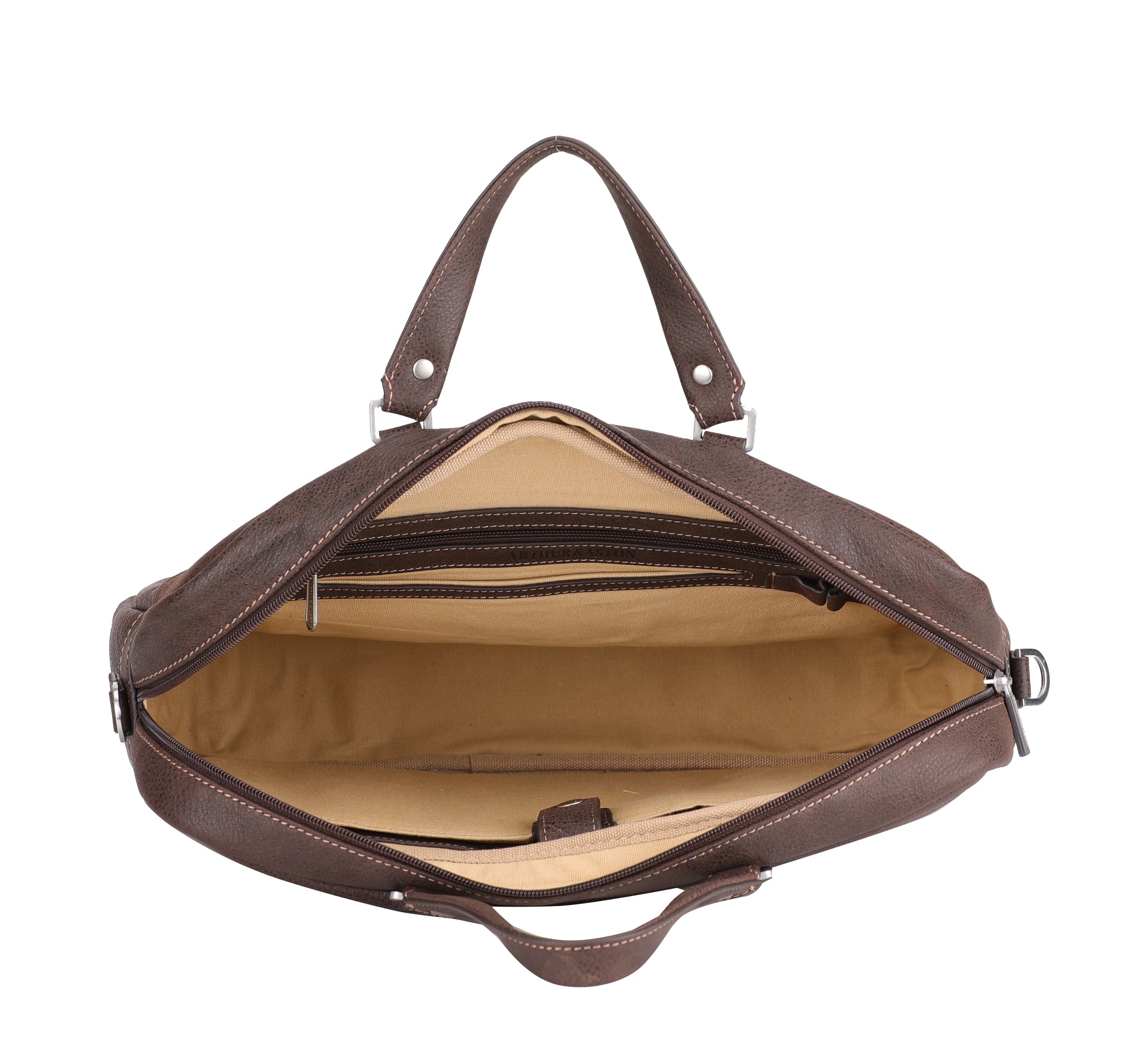 Cristiano leather destroyed briefcase