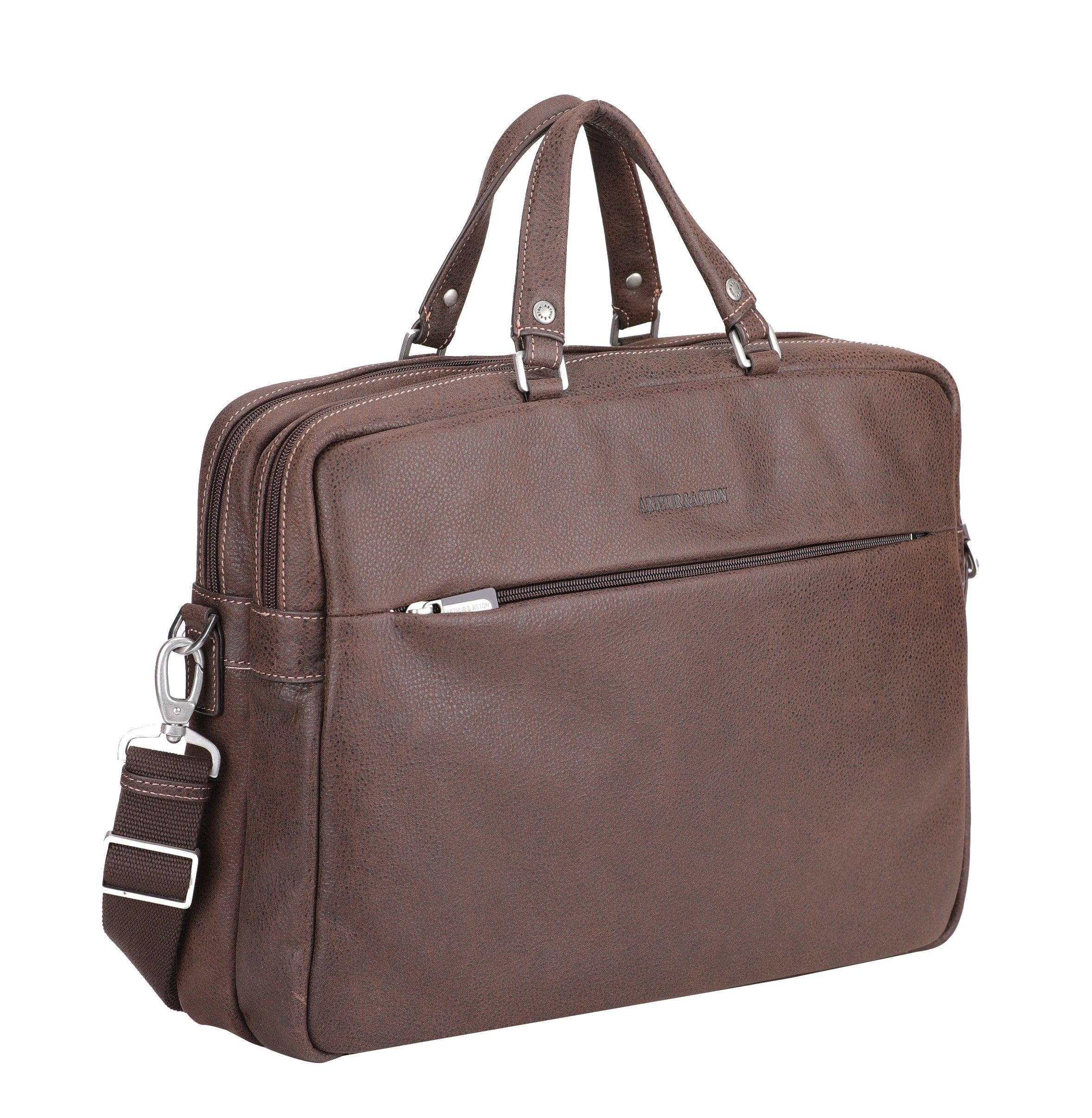 Cristiano 2-gusset document holder in destroyed leather