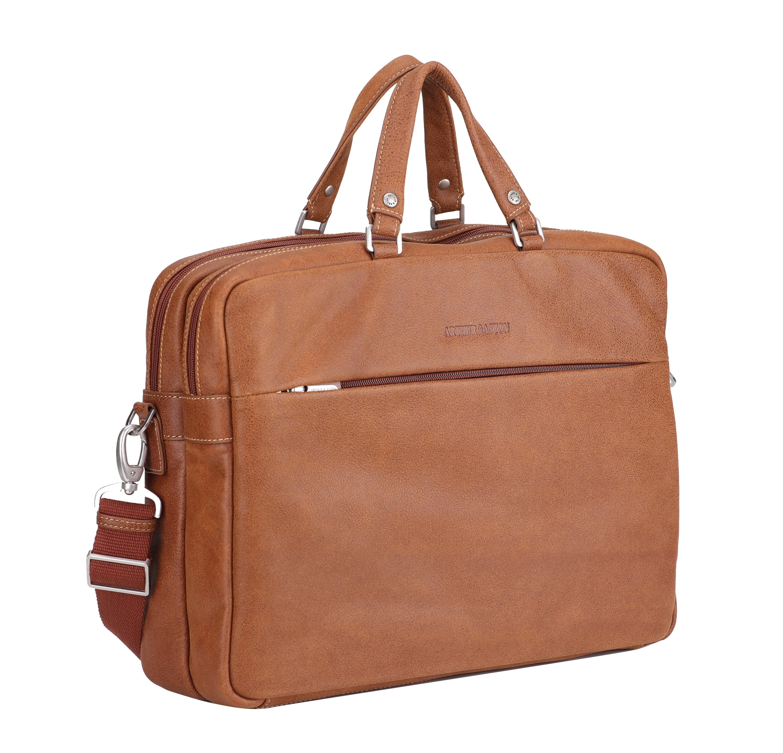 Cristiano 2-gusset document holder in destroyed leather