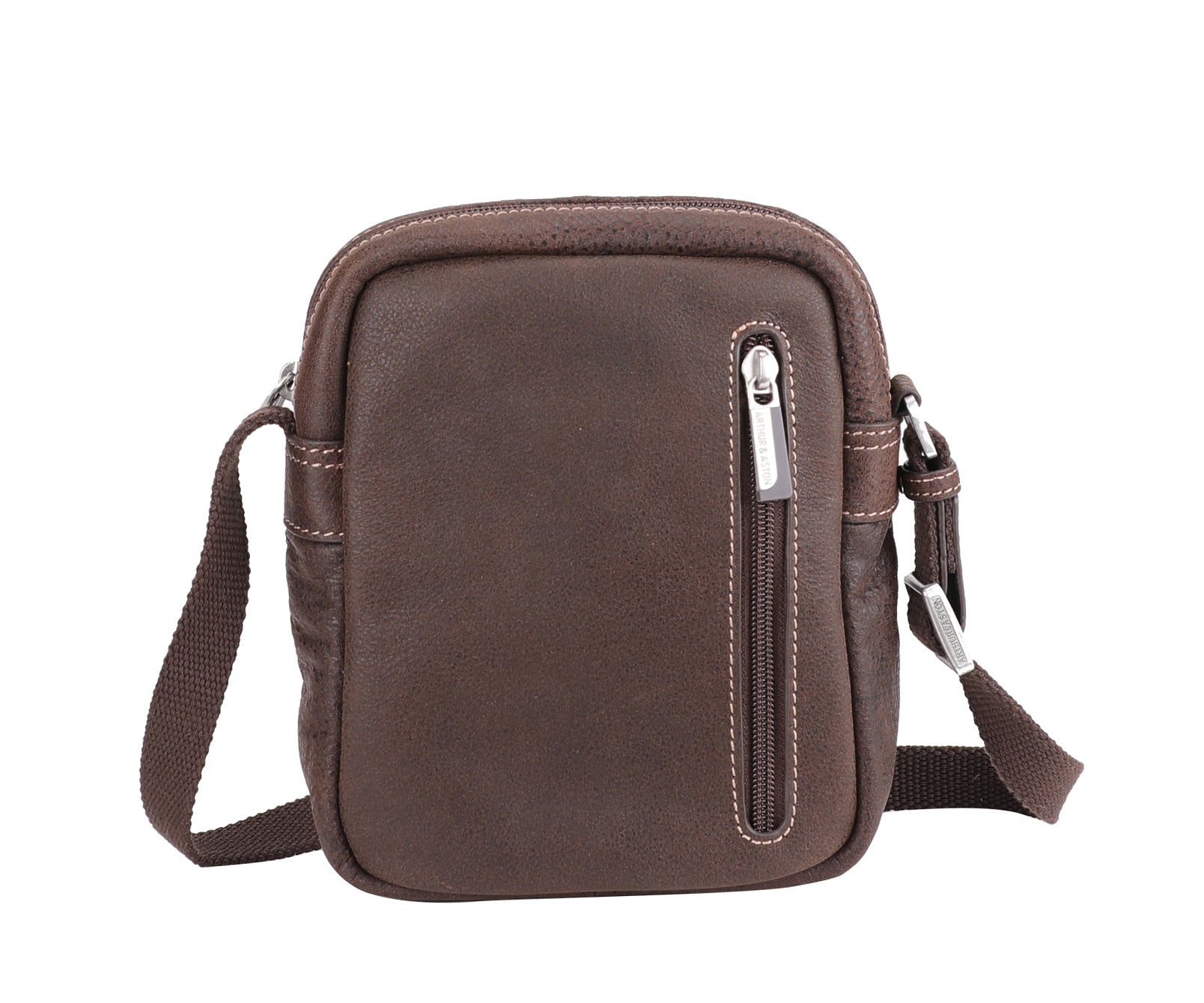 Cristiano destroyed leather crossbody bag