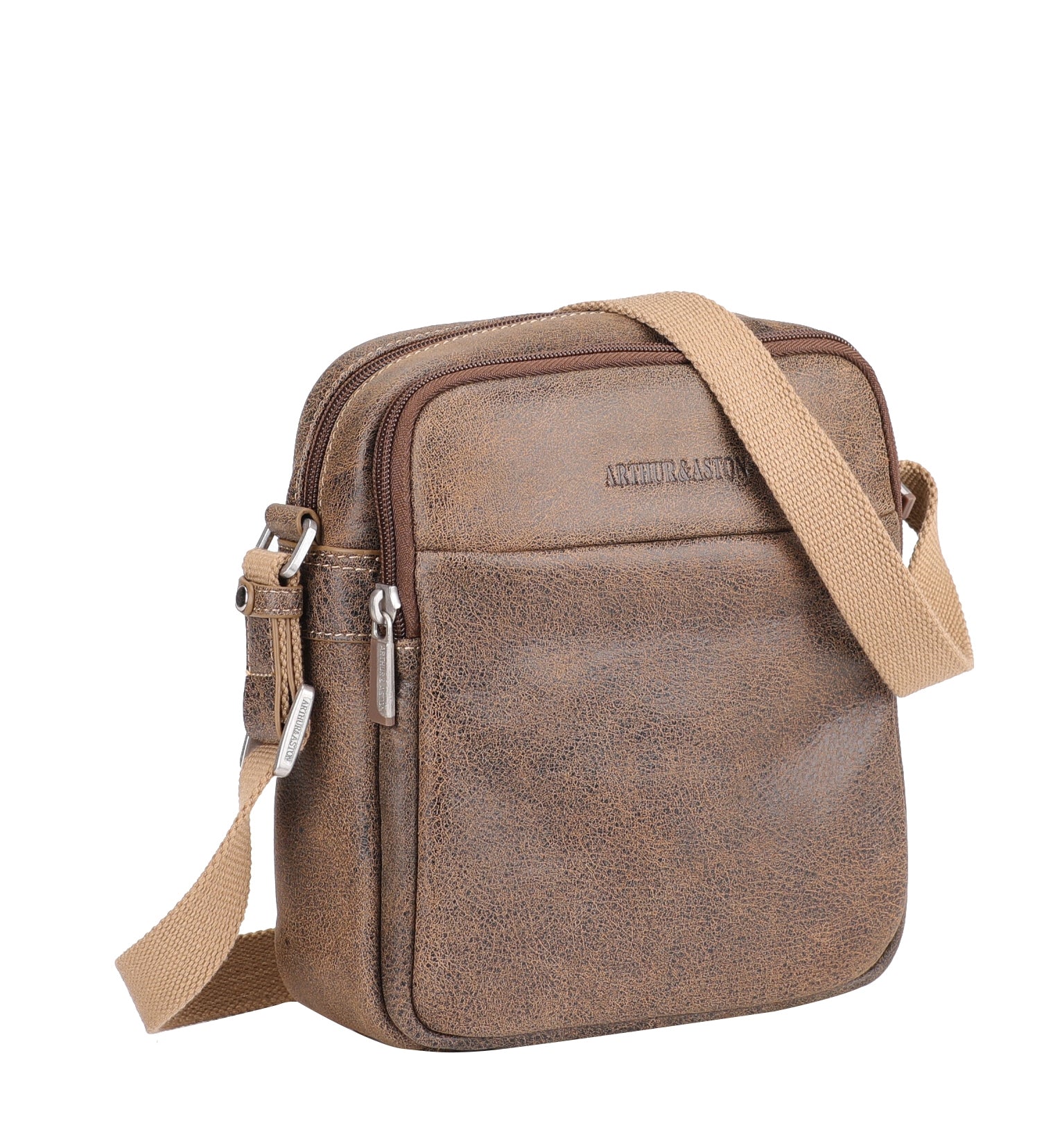 Cristiano destroyed leather crossbody bag