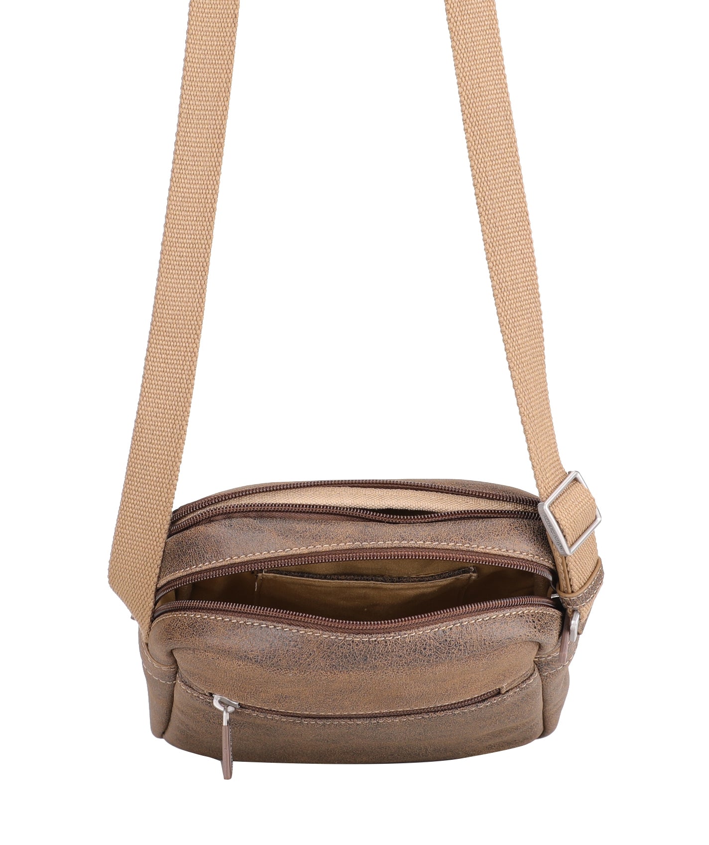 Cristiano destroyed leather crossbody bag