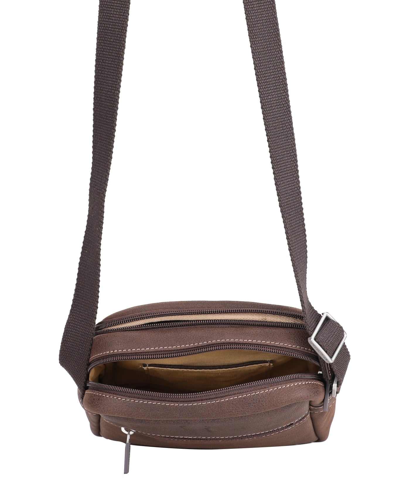Cristiano destroyed leather crossbody bag