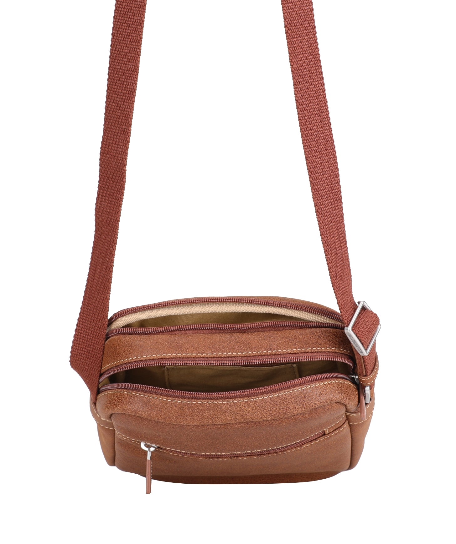 Cristiano destroyed leather crossbody bag