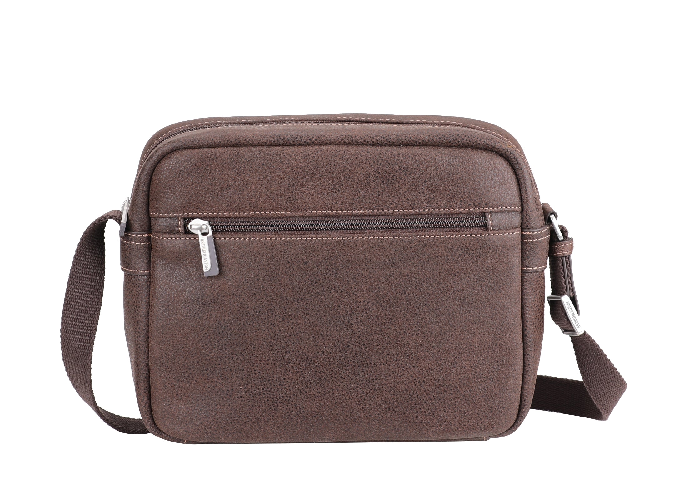 Cristiano destroyed leather messenger bag