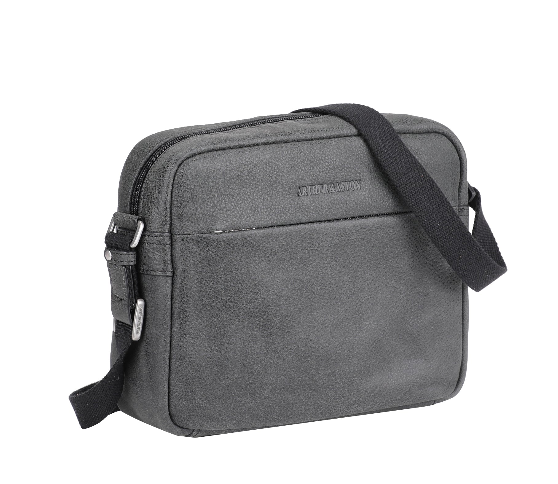 Cristiano destroyed leather messenger bag