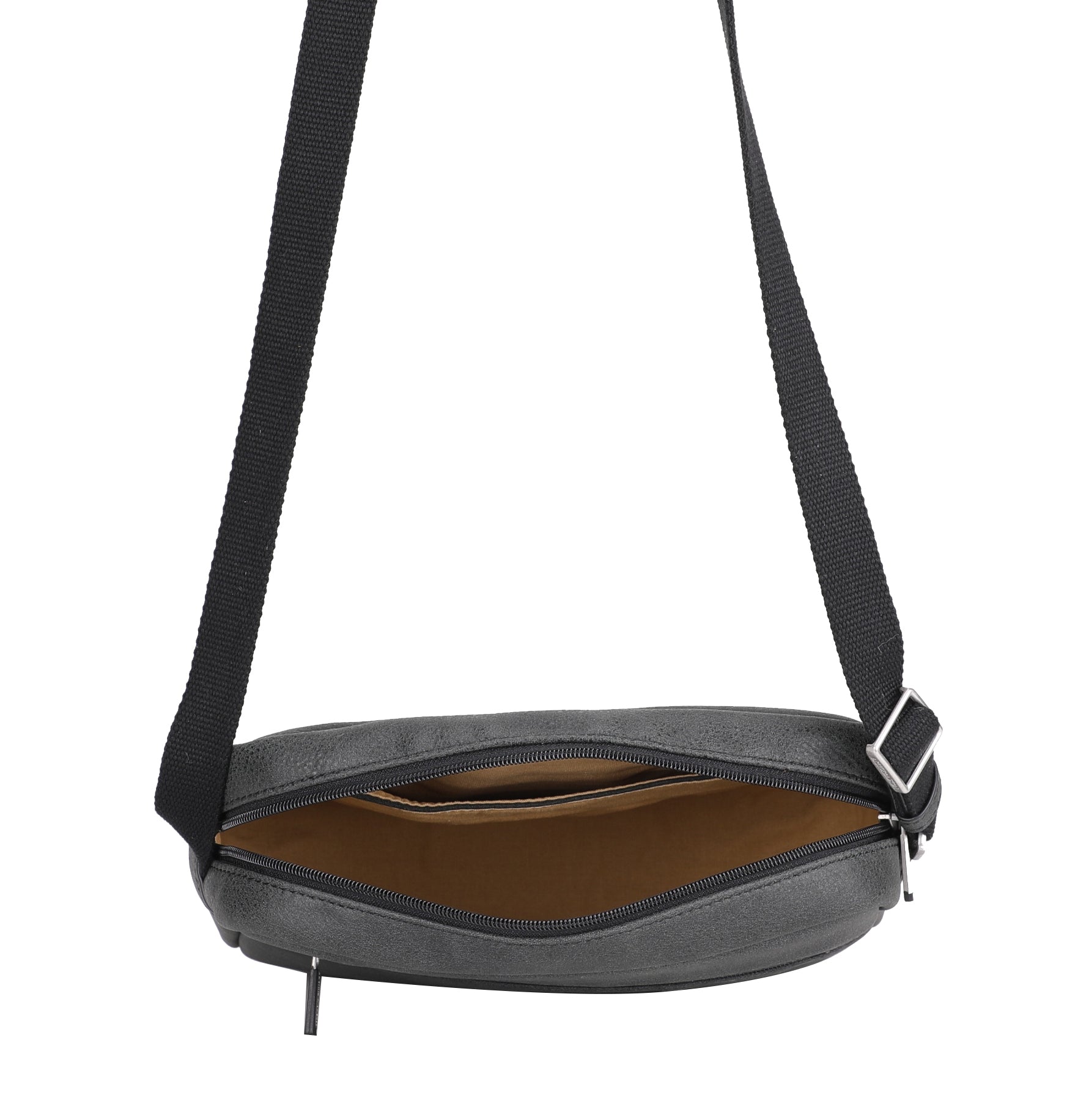 Cristiano destroyed leather messenger bag