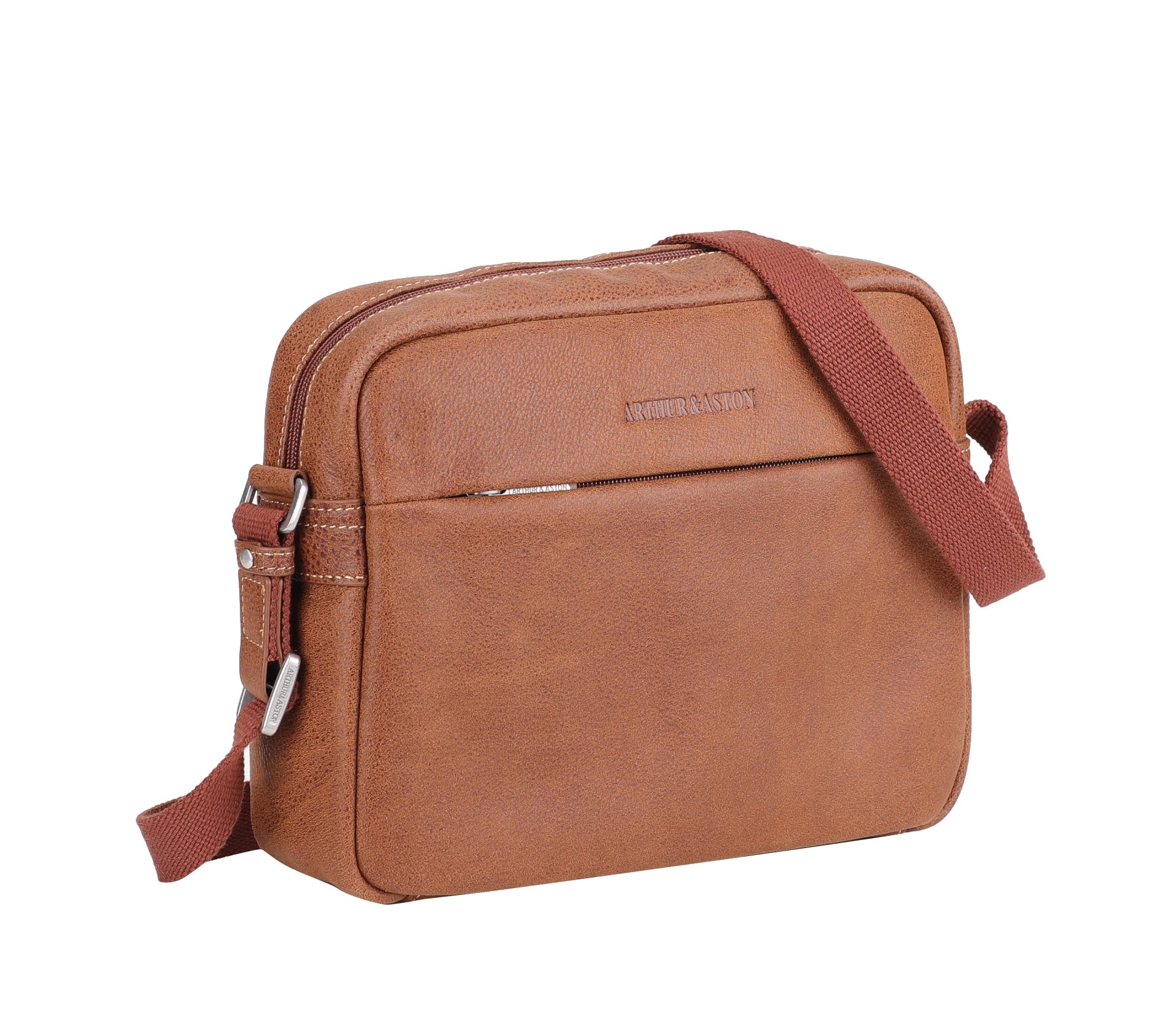 Cristiano destroyed leather messenger bag