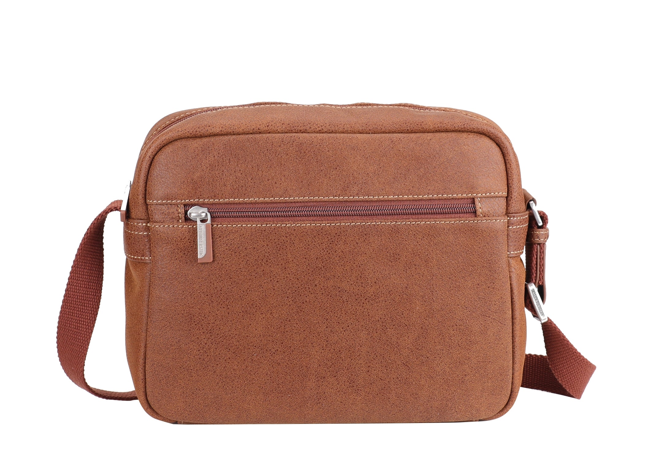 Cristiano destroyed leather messenger bag