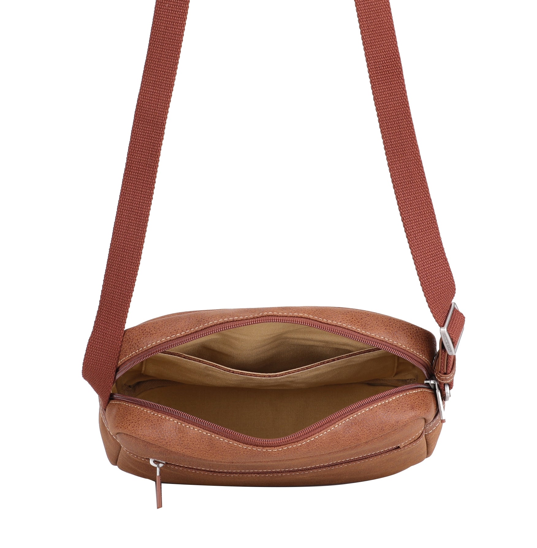 Cristiano destroyed leather messenger bag
