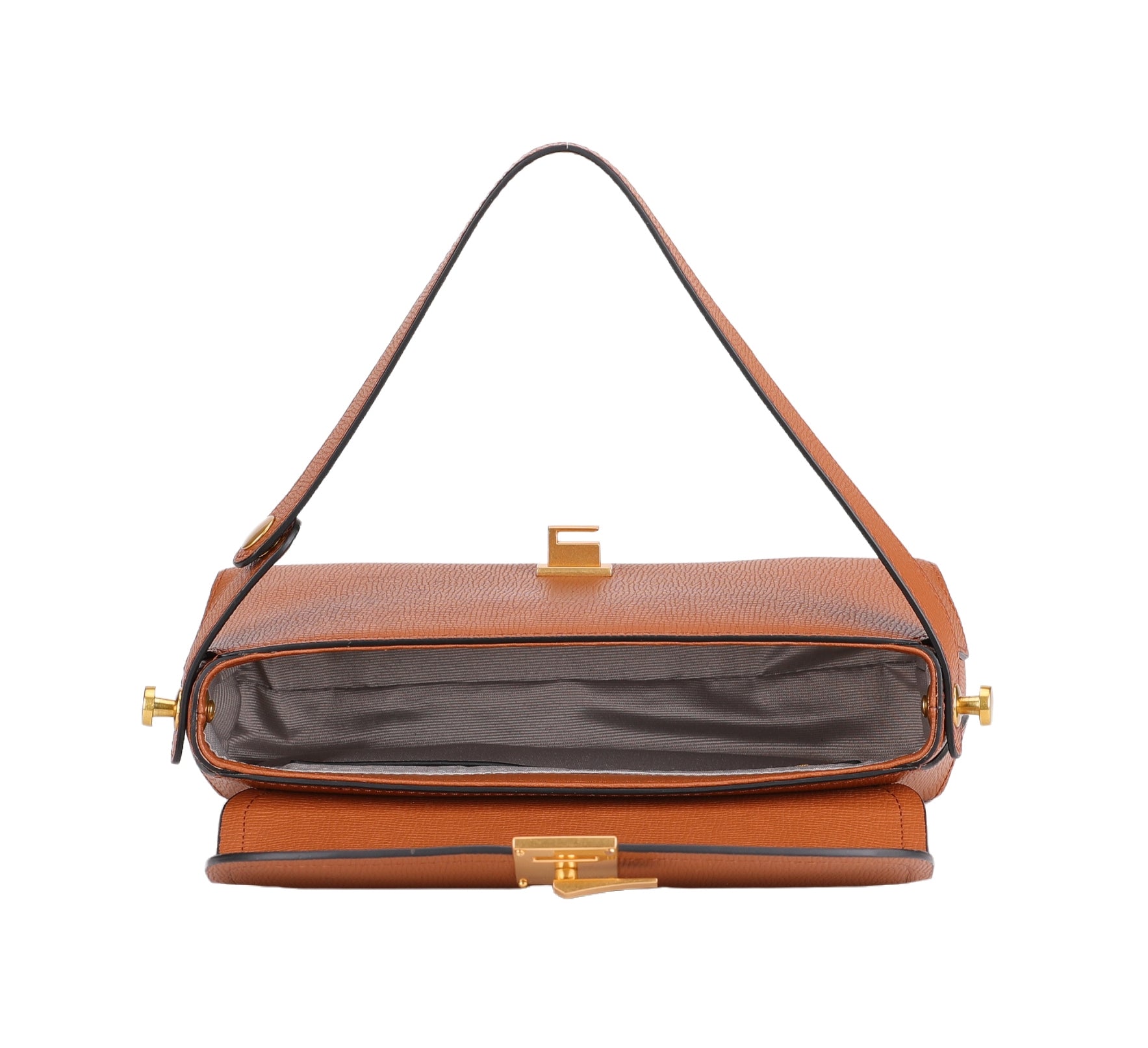 Amber leather shoulder bag