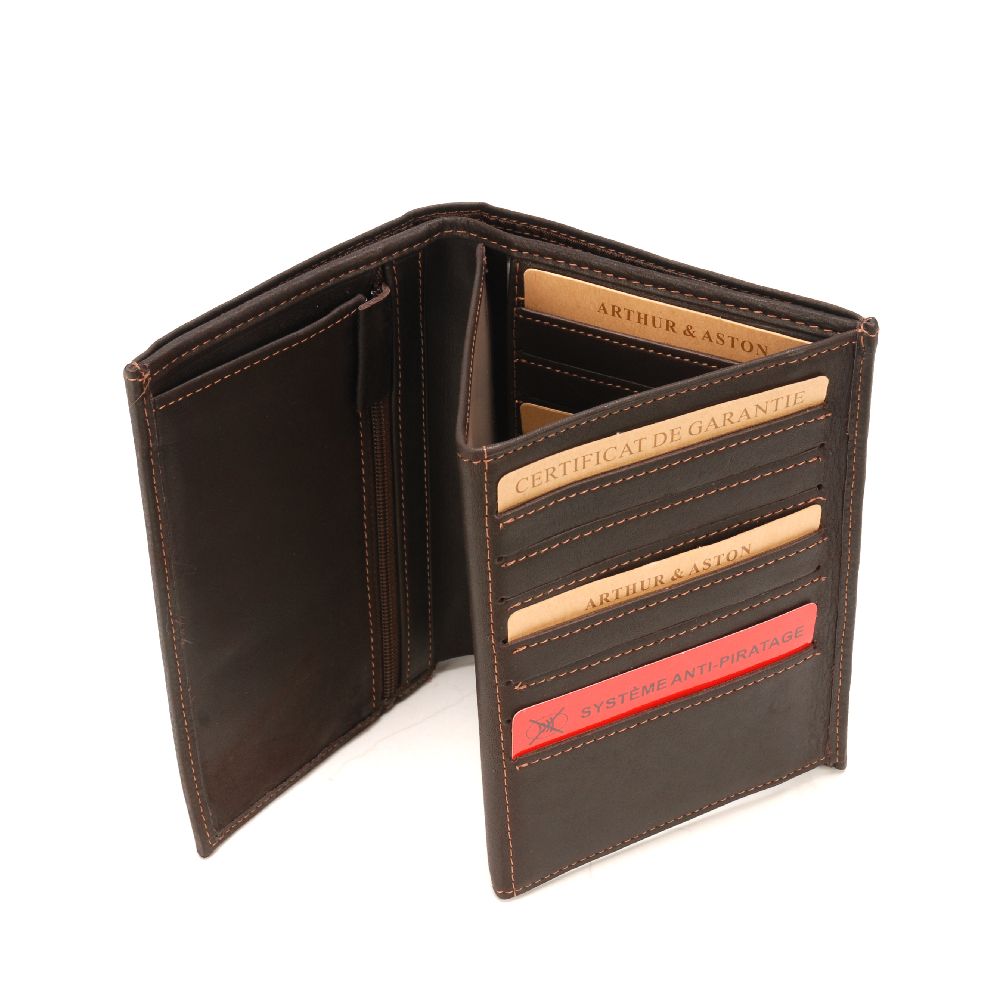 Grand portefeuille Louis en cuir gras