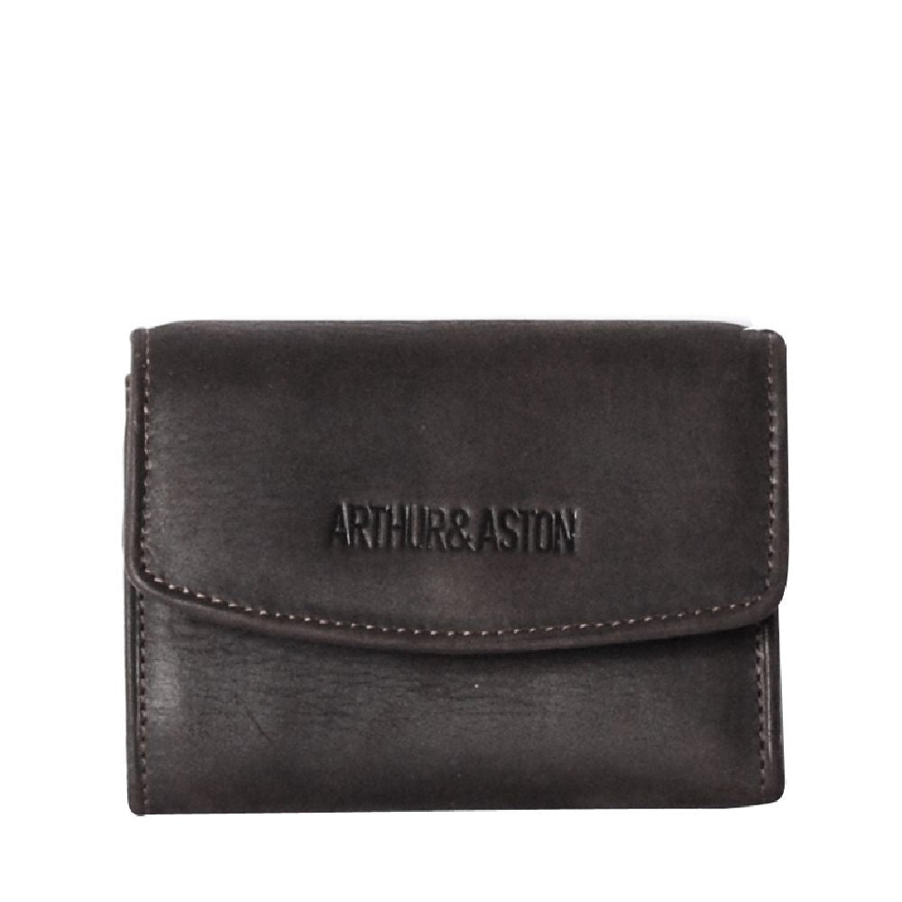 Back-to-back purse in oiled leather