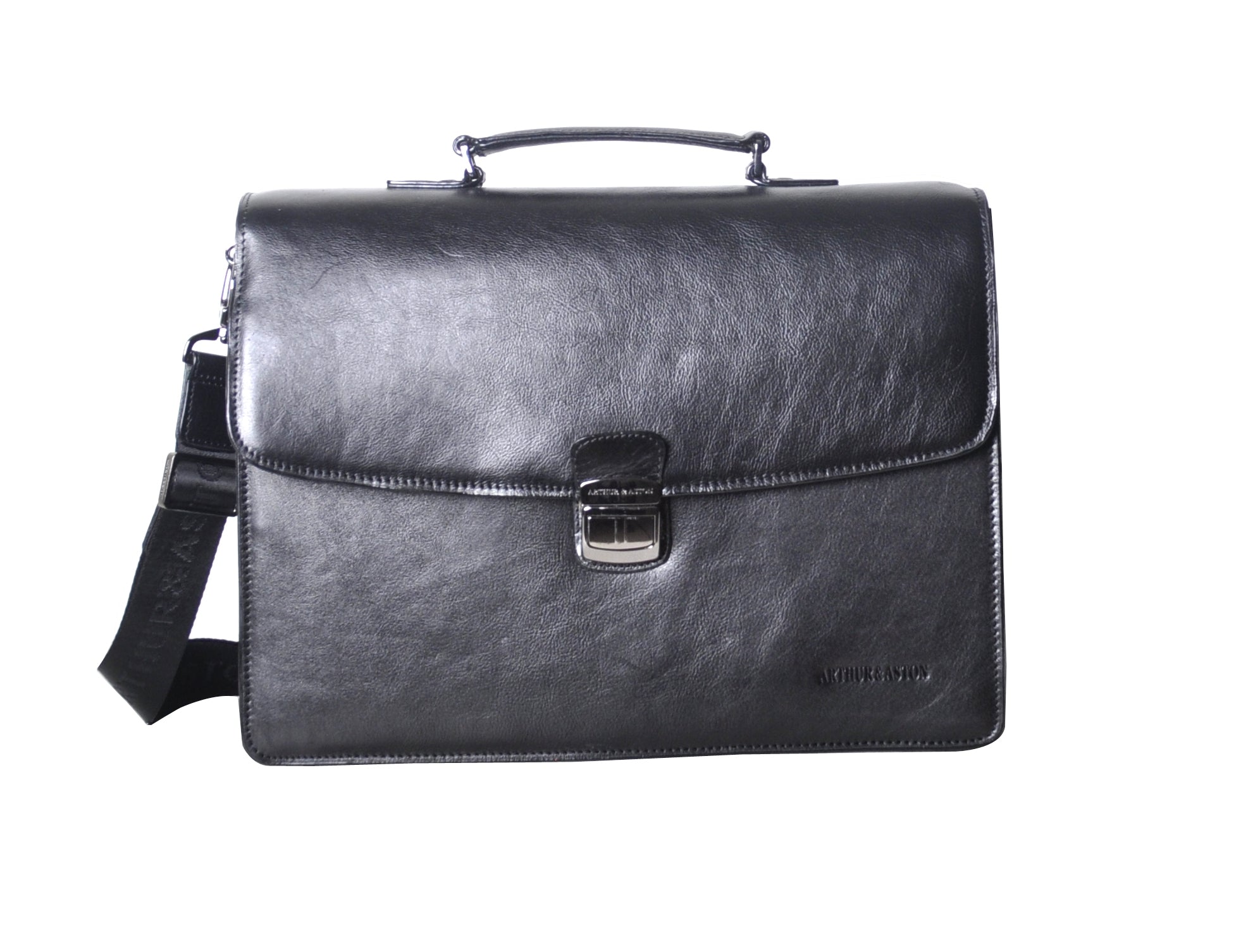 Georges cowhide leather 2-gusset briefcase