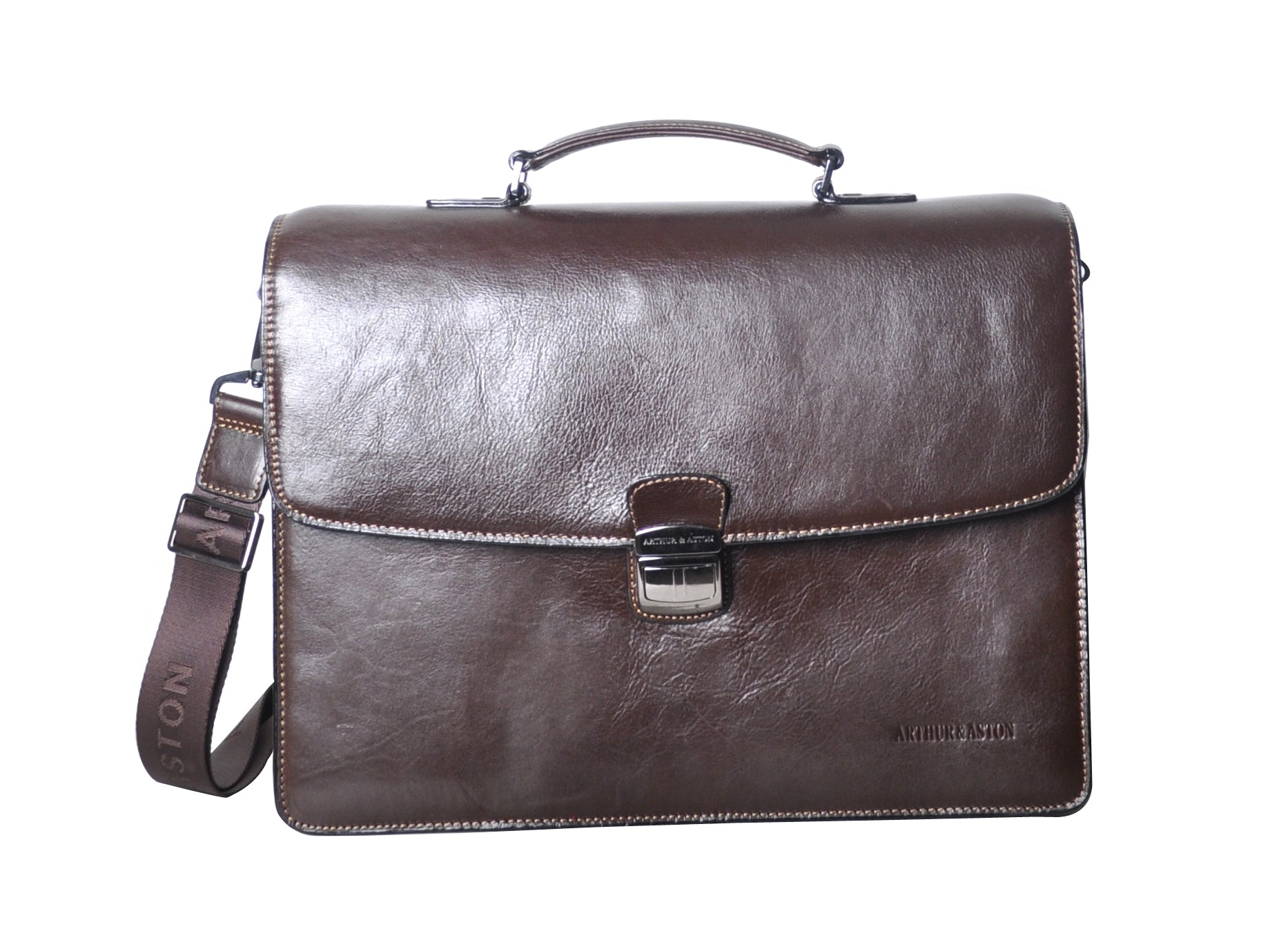 Georges cowhide leather 2-gusset briefcase