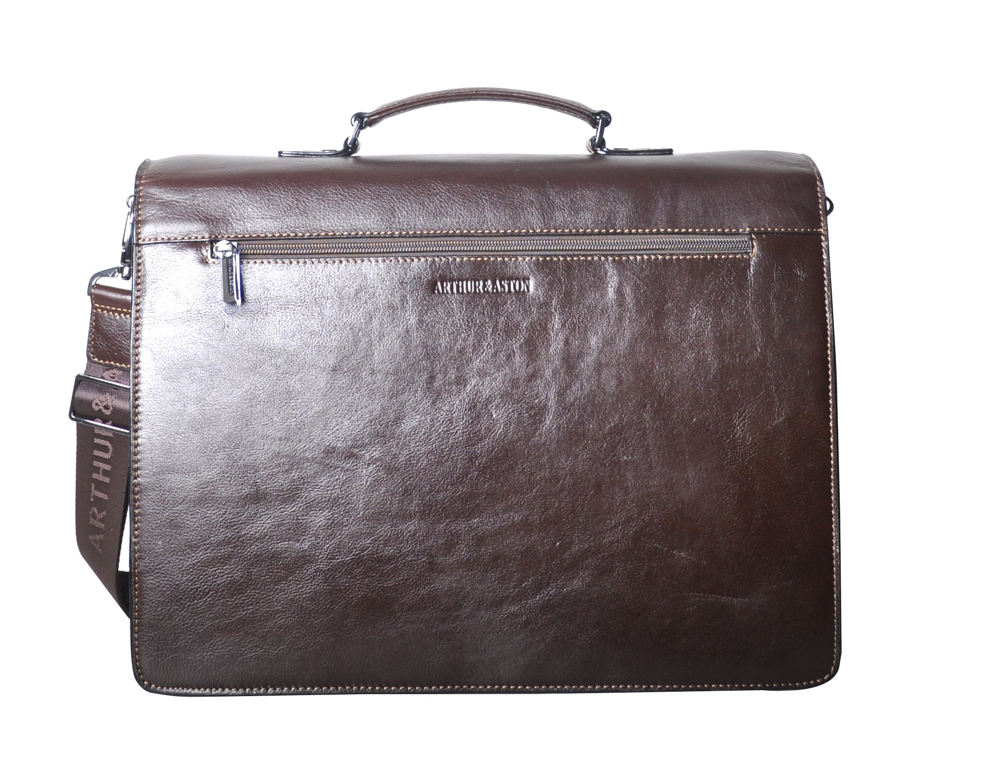 Georges cowhide leather 2-gusset briefcase