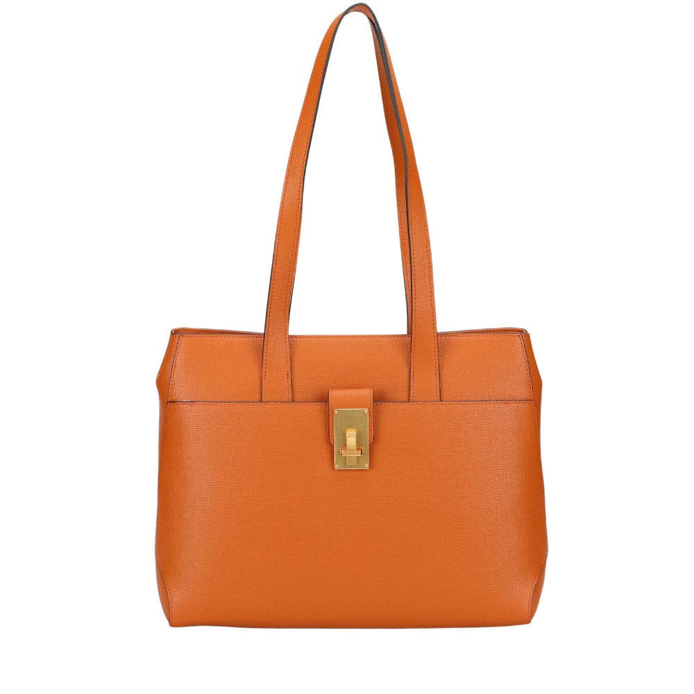 Amber leather shopping bag