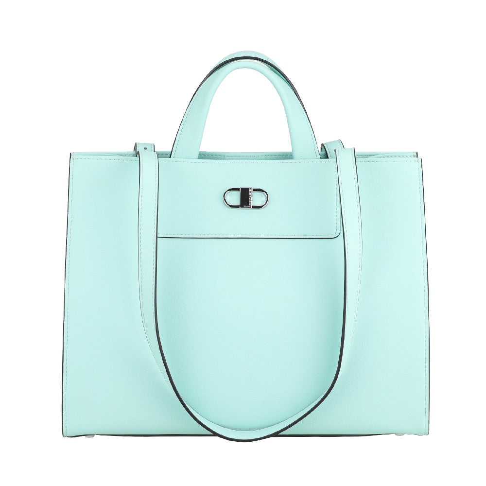 Jeanne split leather shopping bag