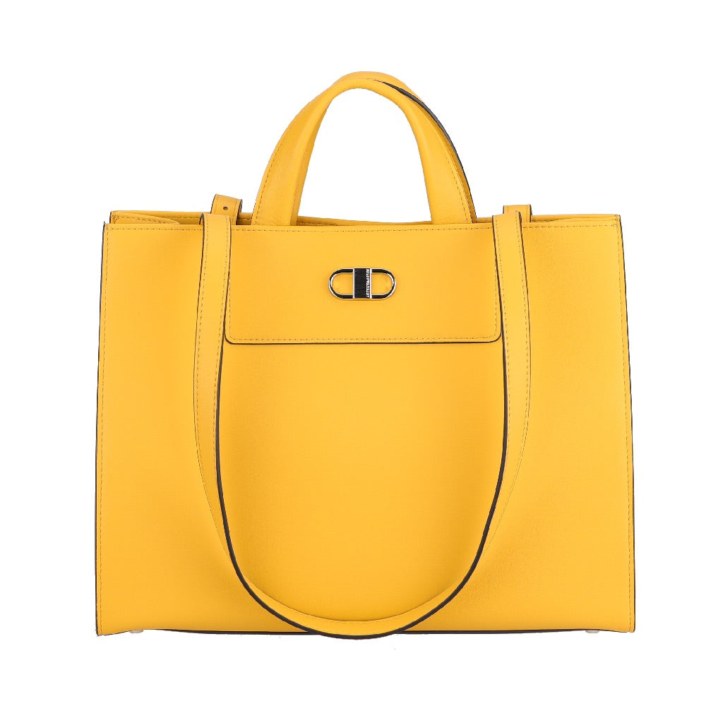 Jeanne split leather shopping bag
