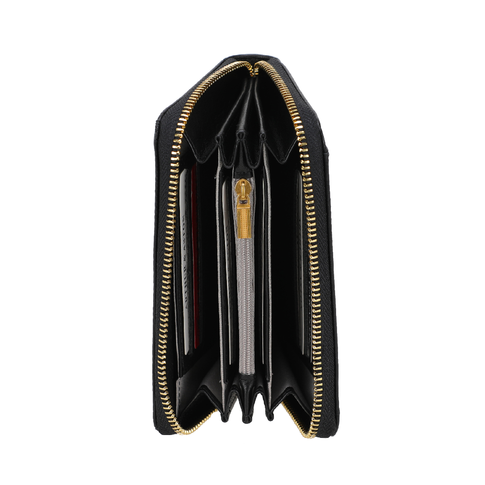 Portefeuille zippé cuir Aria