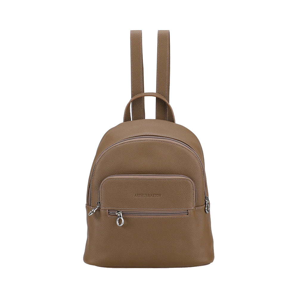aston leather small leather backpack Chocolate Brown Clinton Zippered cell phone and receipts Small Leather Angel Backpack