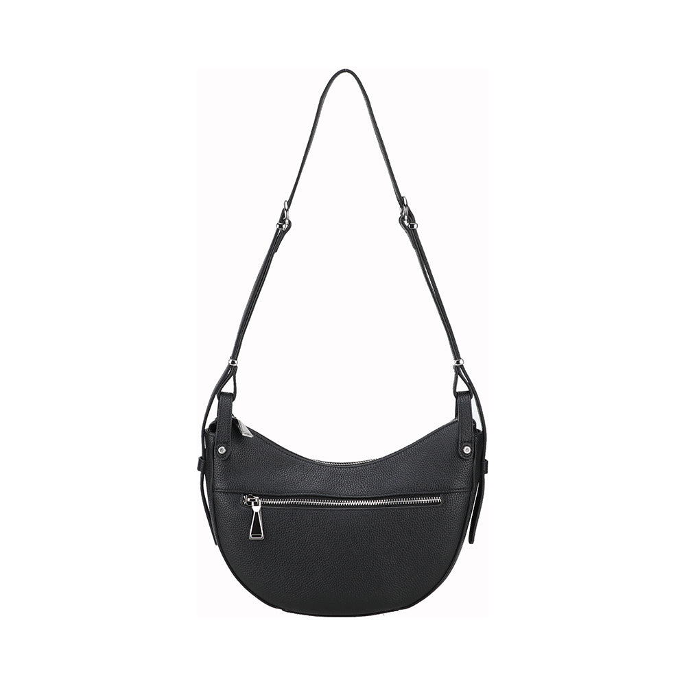 Daphne Half-Moon Shoulder Bag in Leather A201-14