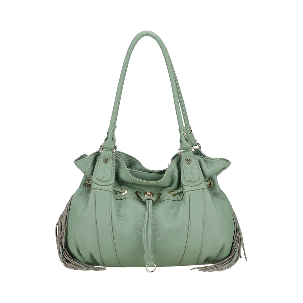 Sac épaule L Camille franges cuir