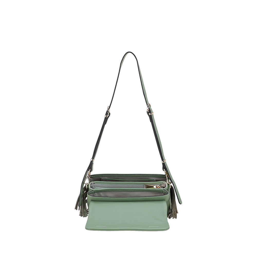 Petit Sac bandoulière Camille franges cuir