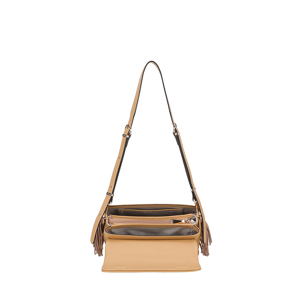 Petit Sac bandoulière Camille franges cuir