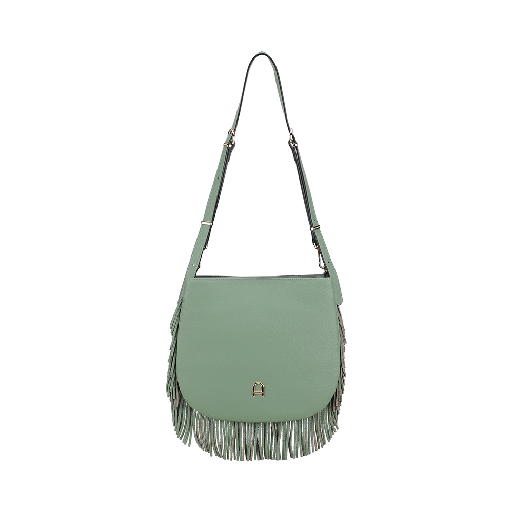 Sac épaule bandoulière Camille franges cuir