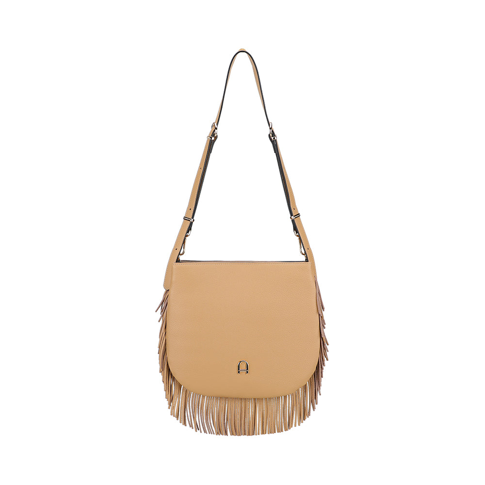 Sac épaule bandoulière Camille franges cuir
