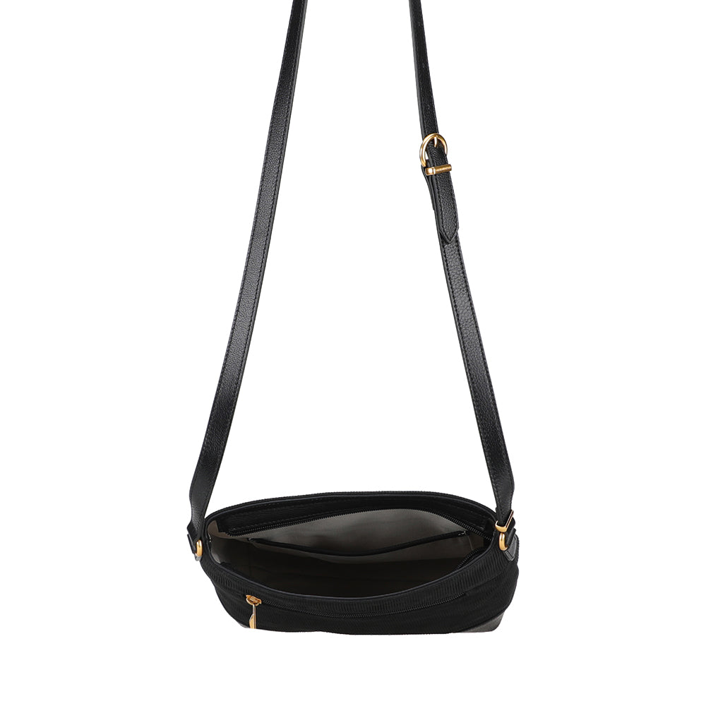 Sac bandoulière Adonira cuir côtelé