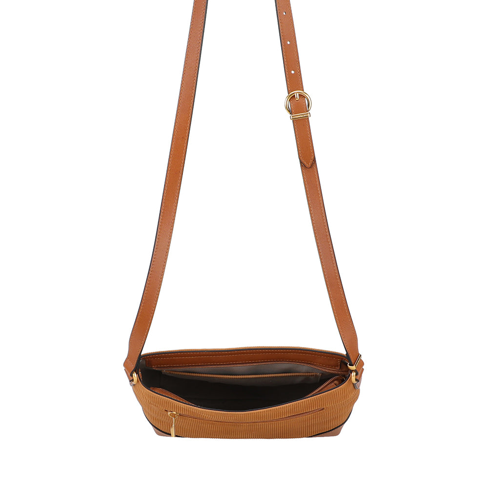 Sac bandoulière Adonira cuir côtelé