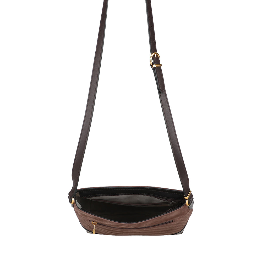 Sac bandoulière Adonira cuir côtelé